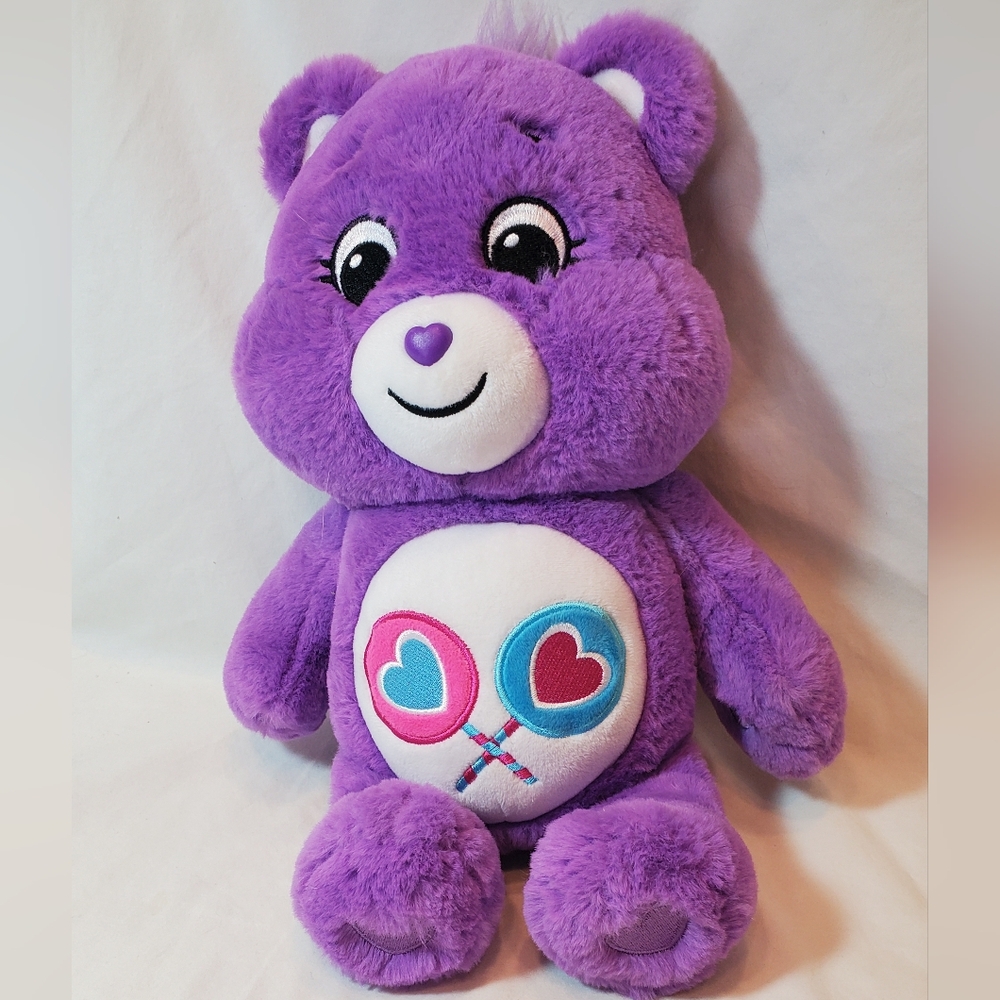 Share Bear Purple Plush Care Bear With Lollipops On Tummy 2020 Basic Fun